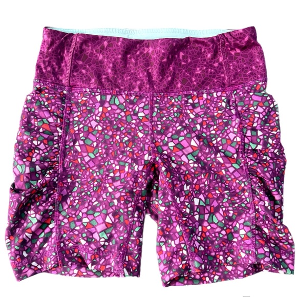 lululemon athletica Pants - lululemon athletica Purple Biker Mosaic Bike Shorts 4